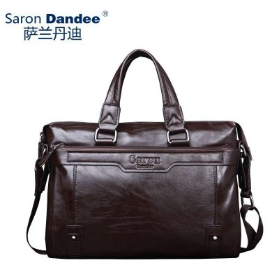 萨兰丹迪SaronDandee 商务横款单肩斜跨男士手提包SD050-3黑色
