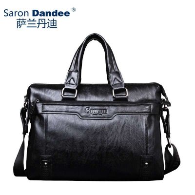 萨兰丹迪SaronDandee 商务横款单肩斜跨男士手提包SD050-3 黑色