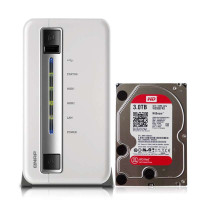 威联通(QNAP) TS-212P 组合优惠套装 NAS两盘位网络存储 已安装WD西部数据3TB红盘