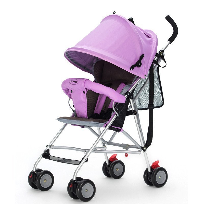 CHBABY晨辉轻便可折叠铝管全蓬透气婴儿手推车四轮避震伞车301E铝管 紫色