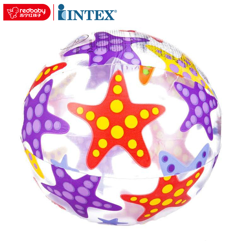 [苏宁红孩子]INTEX 流行组海滩球 59040-2 星星款 儿童戏水球 充气水球 水上玩具