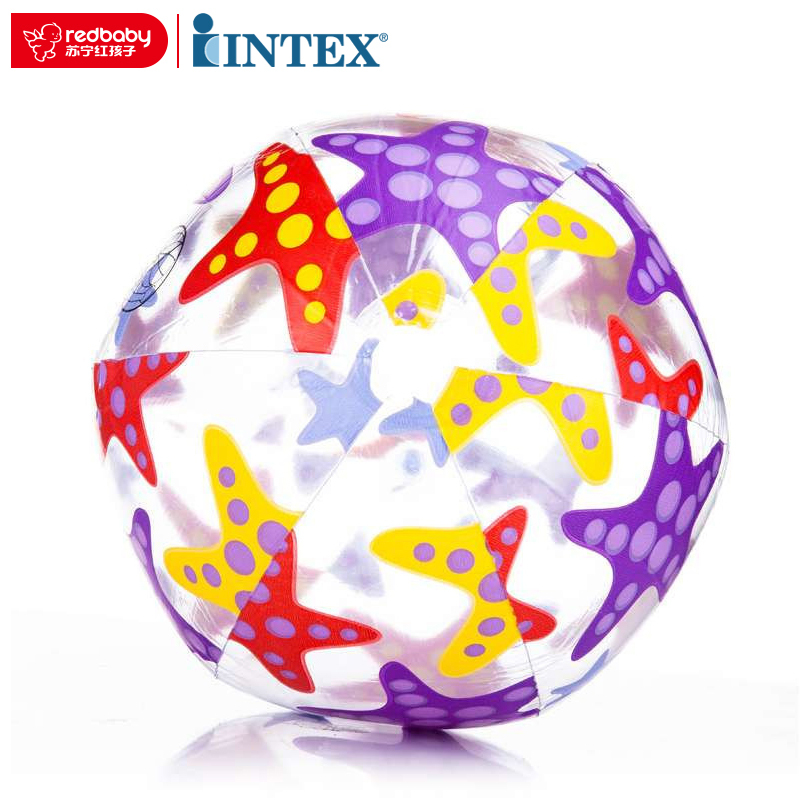 [苏宁红孩子]INTEX 流行组海滩球 59040-2 星星款 儿童戏水球 充气水球 水上玩具