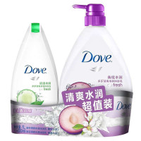 多芬衡悦水润沐浴乳1000ml+多芬清透水润沐浴乳300ml