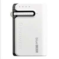 飞毛腿(SCUD)蓝牙耳机移动电源BT-03白色(6600毫安) 