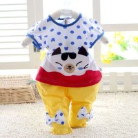 女童小猫咪短袖套装