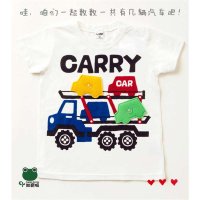 CHEEKROOM知育服 日本原单 男女童春夏款圆领半袖纯棉T恤 小汽车 420131