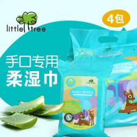 小树苗促销装宝宝屁屁湿巾80片三连包