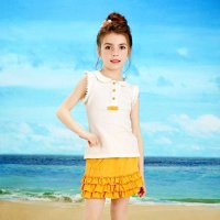 龙太子童装 2014夏装新款女童短裙半身裙 儿童休闲纯色百褶短裙潮