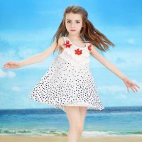 龙太子童装 女童连衣裙 2014夏装新款儿童淑女无袖连衣裙