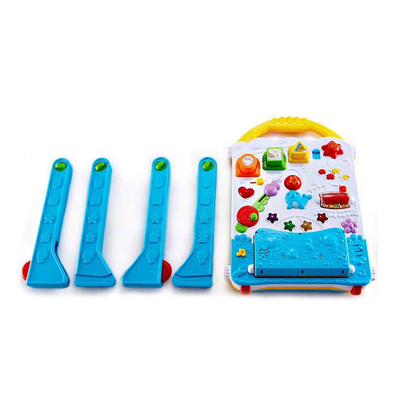 澳贝(AUBY) 益智玩具 电子多功能学习桌 婴幼儿童学步机拼插音乐写字板电子琴 塑料玩具 1-3岁 463439DS图片