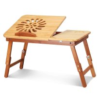 美好家 楠竹单樱花大号笔记本电脑桌 床上电脑桌 懒人桌折叠小桌子