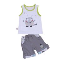 婴倍爱 夏季童装婴儿衣服夏装新品 宝宝上衣 纯棉外出服 婴儿可爱印花套装 124104051