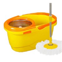 麦网黄色小黄鸭不锈钢神奇拖把旋转拖把好神拖地拖墩布桶MW1009
