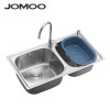 JOMOO九牧 一体成型304不锈钢水槽 带龙头皂液器沥水篮 02021