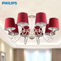 飞利浦（PHILIPS）华典八头吊灯红色