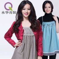水华青阳 防辐射孕妇装正品大码金属纤维银纤维衣服吊带裙夏款套装组合吊带裙春秋防辐射服19038+19693