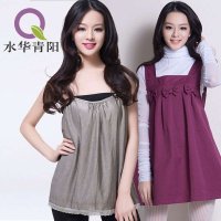 水华青阳 防辐射孕妇装正品大码金属纤维银纤维衣服肚兜套装组合吊带裙春秋防辐射服19055+19692