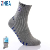 NBA运动袜子纯棉男袜莱卡休闲男袜湖人队24号