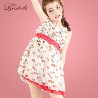 龙贝贝童装 夏装2014新款女童连衣裙子 纯棉儿童休闲碎花背心裙子LTR3244349