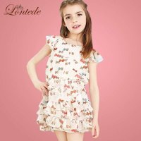 龙贝贝童装 2014新款女童夏装女童短袖连衣裙 欧洲站儿童连衣裙子LTR4244080