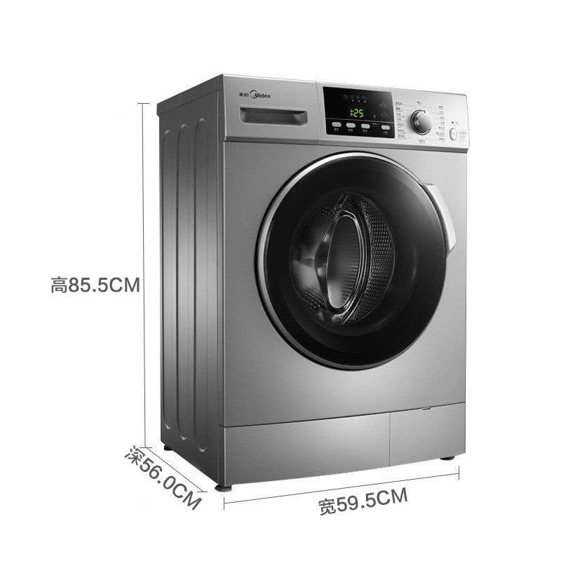 美的(Midea)MG80-1213EDS 8公斤滚筒洗衣机 变频节能 可中途添衣 静音 家用 银色图片