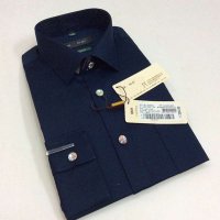 苏科尔男士深蓝色长袖衬衫4S16A59
