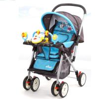 三乐婴儿手推车 超宽轻便折叠平躺婴儿车蓝色