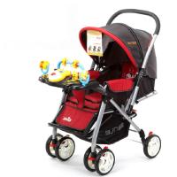 三乐婴儿手推车 超宽轻便折叠平躺婴儿车红色