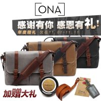 ONA The Brixton 单肩摄影包 斜跨相机包 复古帆布手工包(013GR经典灰)