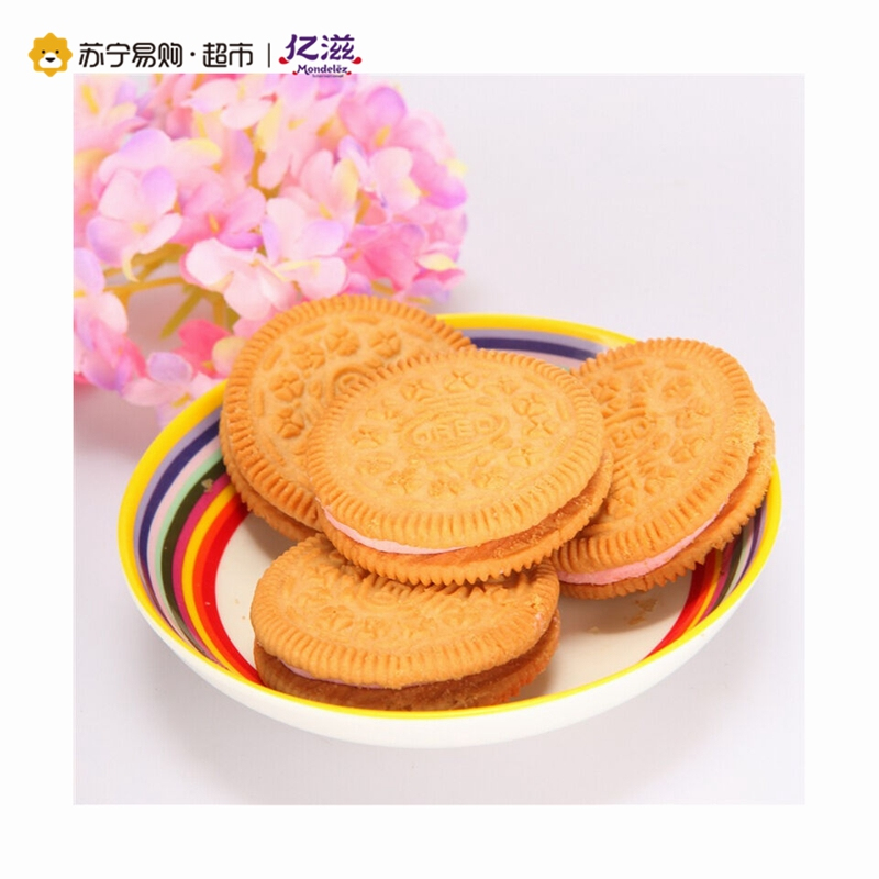 奥利奥 金装夹心饼干(草莓味)106g/盒