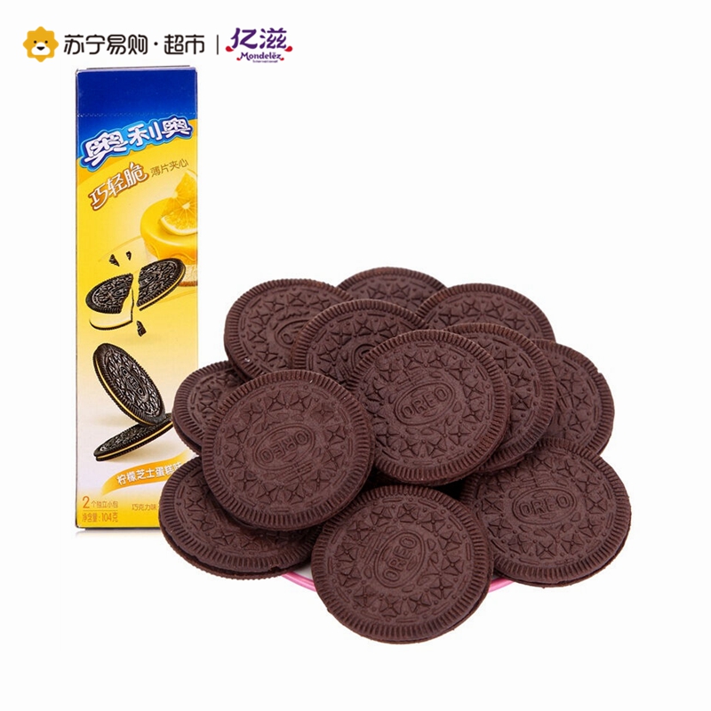奥利奥 巧轻脆薄片夹心饼干（柠檬芝士蛋糕味）104g/盒（新老包装交替发货）