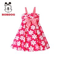 巴布豆(BOBDOG)正品夏季新款小碎花女童裙子吊带裙公主裙背心裙 浪漫田园裙子