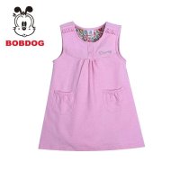 巴布豆(BOBDOG)女童时尚纯棉背心牛仔裙 2014秋装上新 专柜正品女童女宝宝牛仔裙儿童时尚背心裙