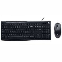 罗技（Logitech）MK200 有线键鼠套装USB台式机笔记本电脑多媒体商务办公家用薄膜键盘 黑色