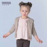 贝贝王国(PEPEVEGA)时尚品质单排扣设计线衫 2014新款 秋款针织衫 女宝宝学院风淑女马甲