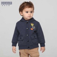 贝贝王国(PEPEVEGA)蓝色针织连帽外套 2014款上架男宝宝连帽针织外套帅气男童外套