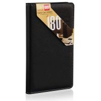 得力5792 硬皮名片册180张 黑/棕色