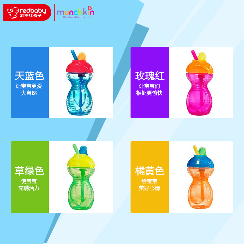 满趣健Munchkin麦肯齐 CLICK LOCk 9盎司吸管杯