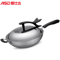 爱仕达ASD 32CM可立盖精铸铁炒锅ZK8332E