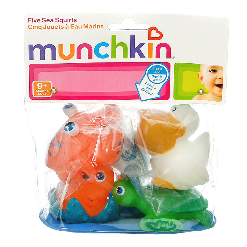 满趣健Munchkin麦肯齐海洋动物喷水玩具5只装小玩具