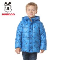 巴布豆(BOBDOG)卡通印花棉衣秋冬童装宝宝棉服 印花时尚潮流童装男童男宝宝棉衣