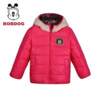 巴布豆(BOBDOG)新品男童女童卡通羽绒服可爱冬款保暖连帽童装