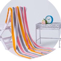 洁丽雅半割绒彩色条纹舒适健康亲肤浴巾 6110