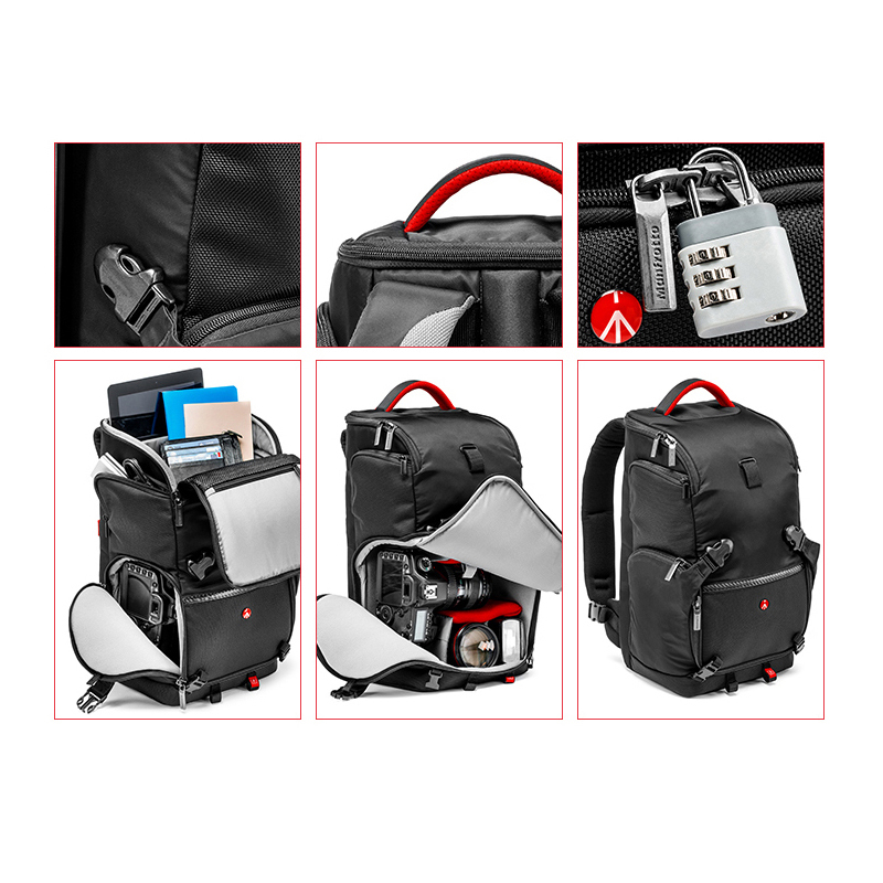 曼富图(MANFROTTO) MA-BP-TMCA 三合一双肩式背包单反相机包数码相机包 黑色