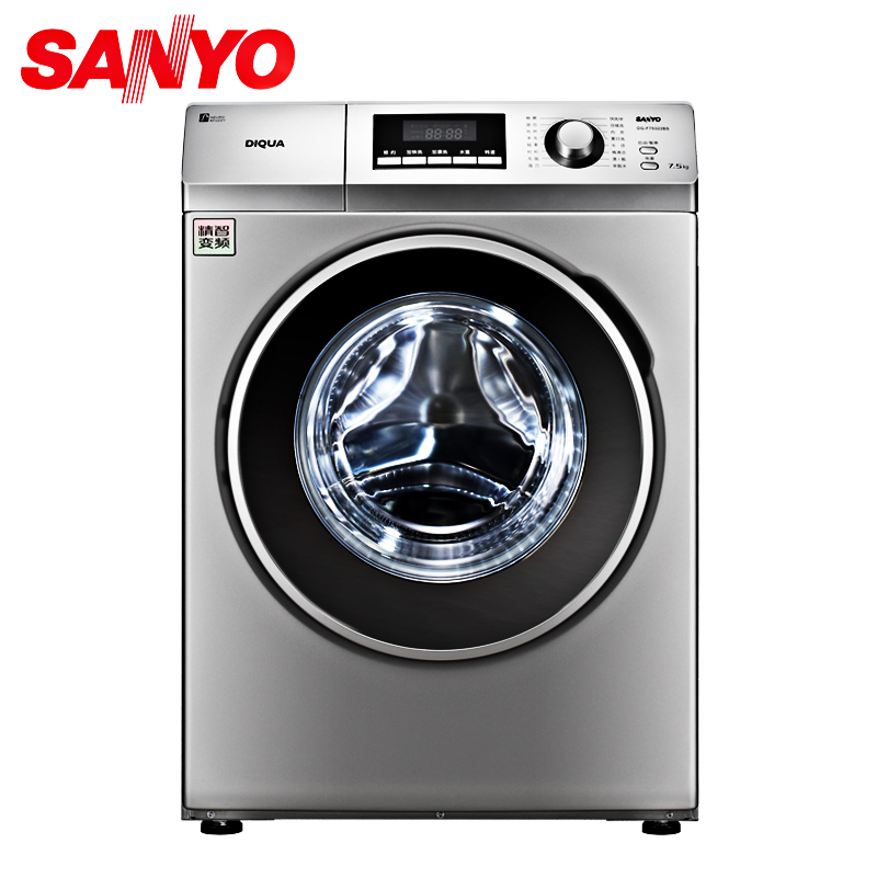 三洋(SANYO)7.5公斤全自动变频滚筒洗衣机DG-F75322BS(亚光银)