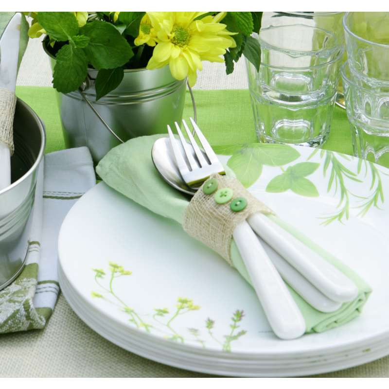 康宁餐具套装20件套(进口玻璃陶瓷餐具)欧洲香草花色20-EH