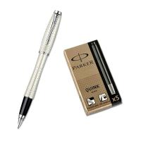 派克(PARKER)都市珍珠白格子纹钢笔墨水芯礼盒套装