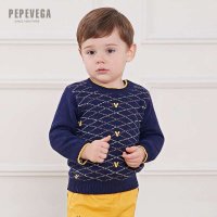 贝贝王国 2014秋装新款 学院风套头圆领毛衣针织衫绅士学院羊毛打底衫