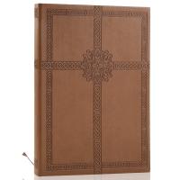 广博(GuangBo) HGB01403 高档PU皮记事本25K120页凯尔特文化系列皮面本 棕色