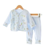 童泰秋冬新款婴儿薄棉衣服棉衣套装男女宝宝纯棉对开棉衣外出棉服D80035